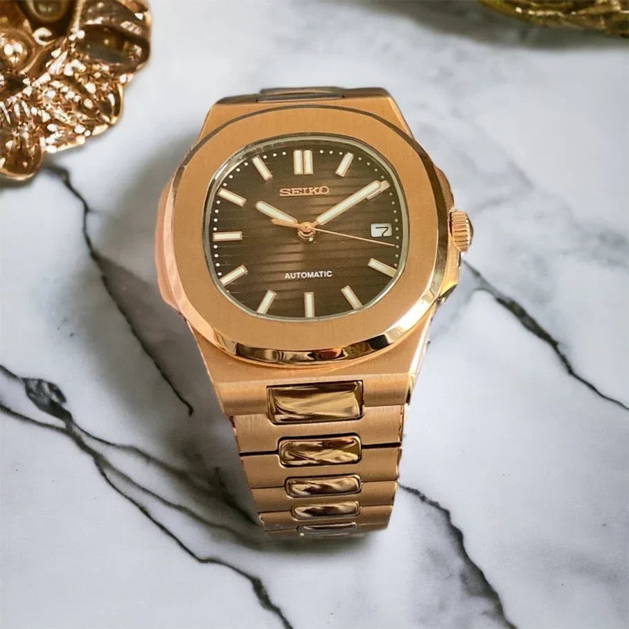 Seiko Mod Nautilus "Oro Rosa Cioccolato"