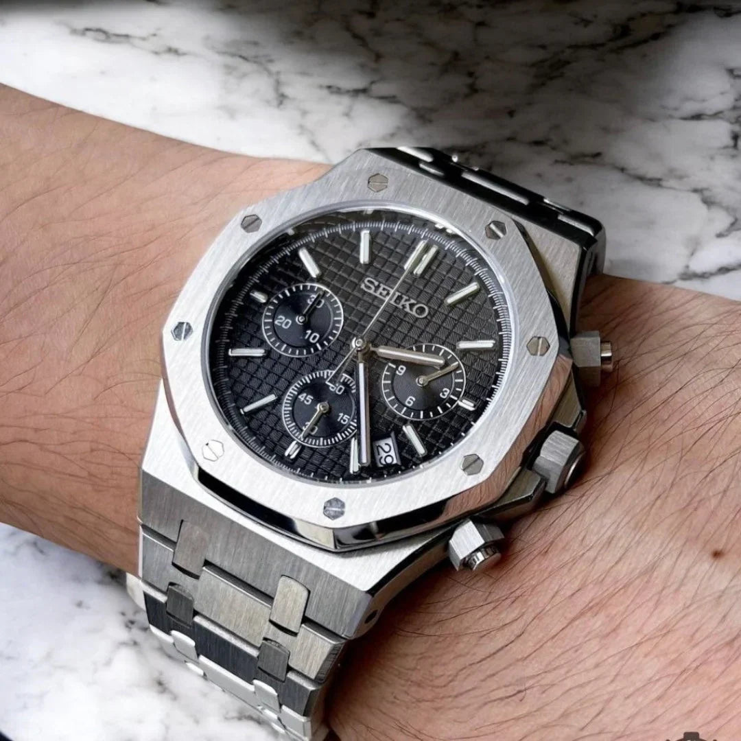 Seiko Mod Royal Oak Chronograph "Nero"
