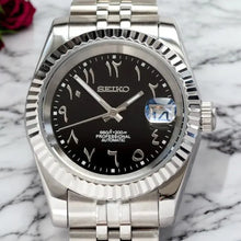 Seiko Mod Datejust "Nero, Numeri Arabi"