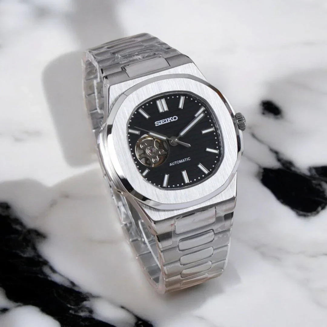 Seiko Mod Nautilus "Cuore Aperto Nero"