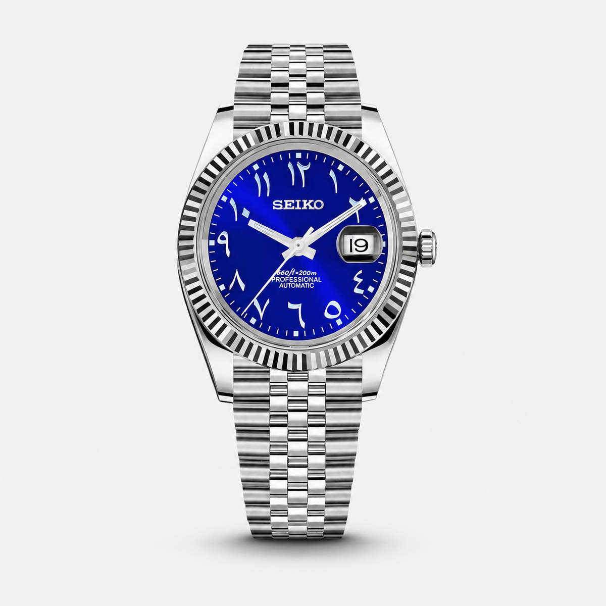Seiko Mod Datejust "Blu, Numeri Arabi"