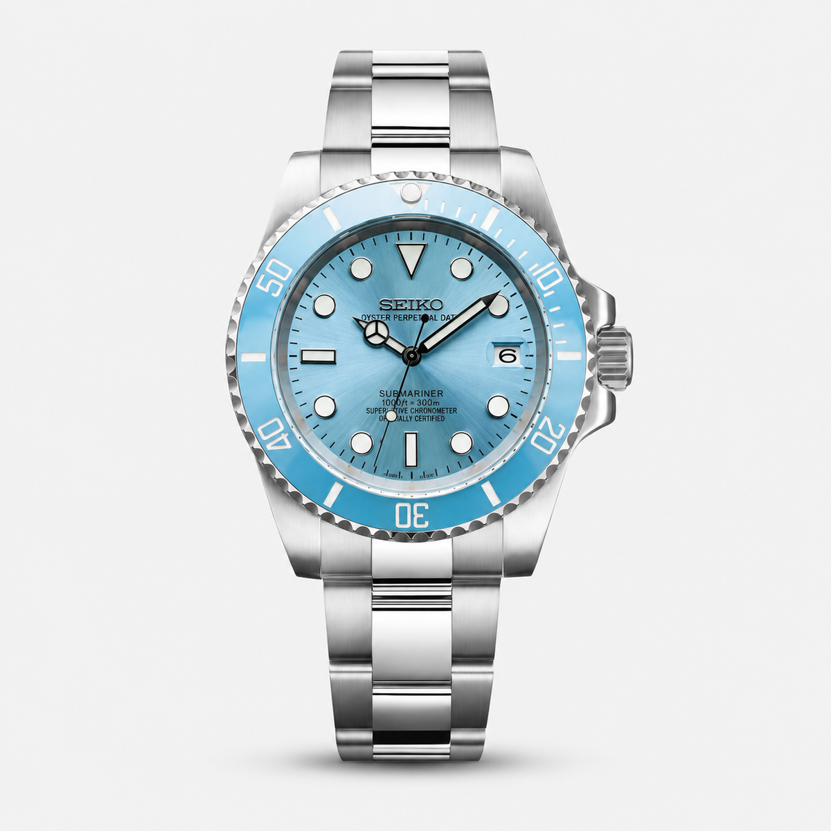 Seiko Mod Submariner "Blu Pastello"