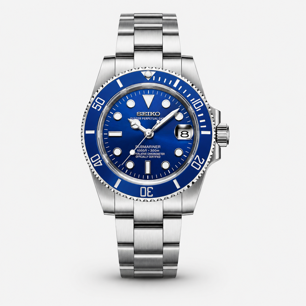 Seiko Mod Submariner "Argento e Blu"