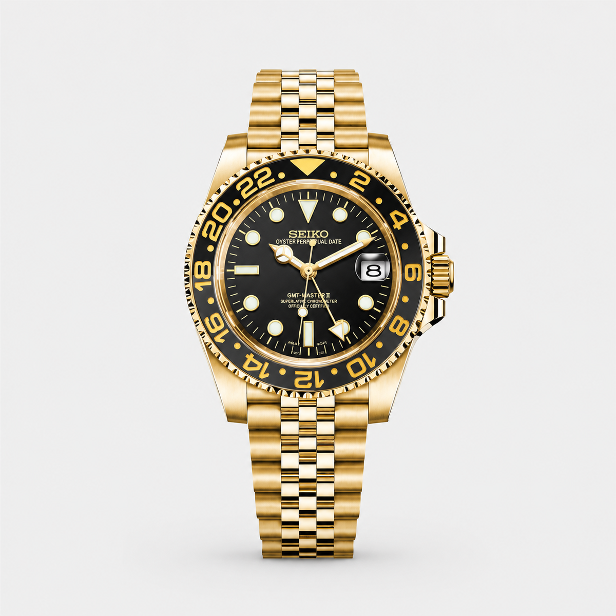 Seiko Mod GMT MASTER II "Oro/Nero"