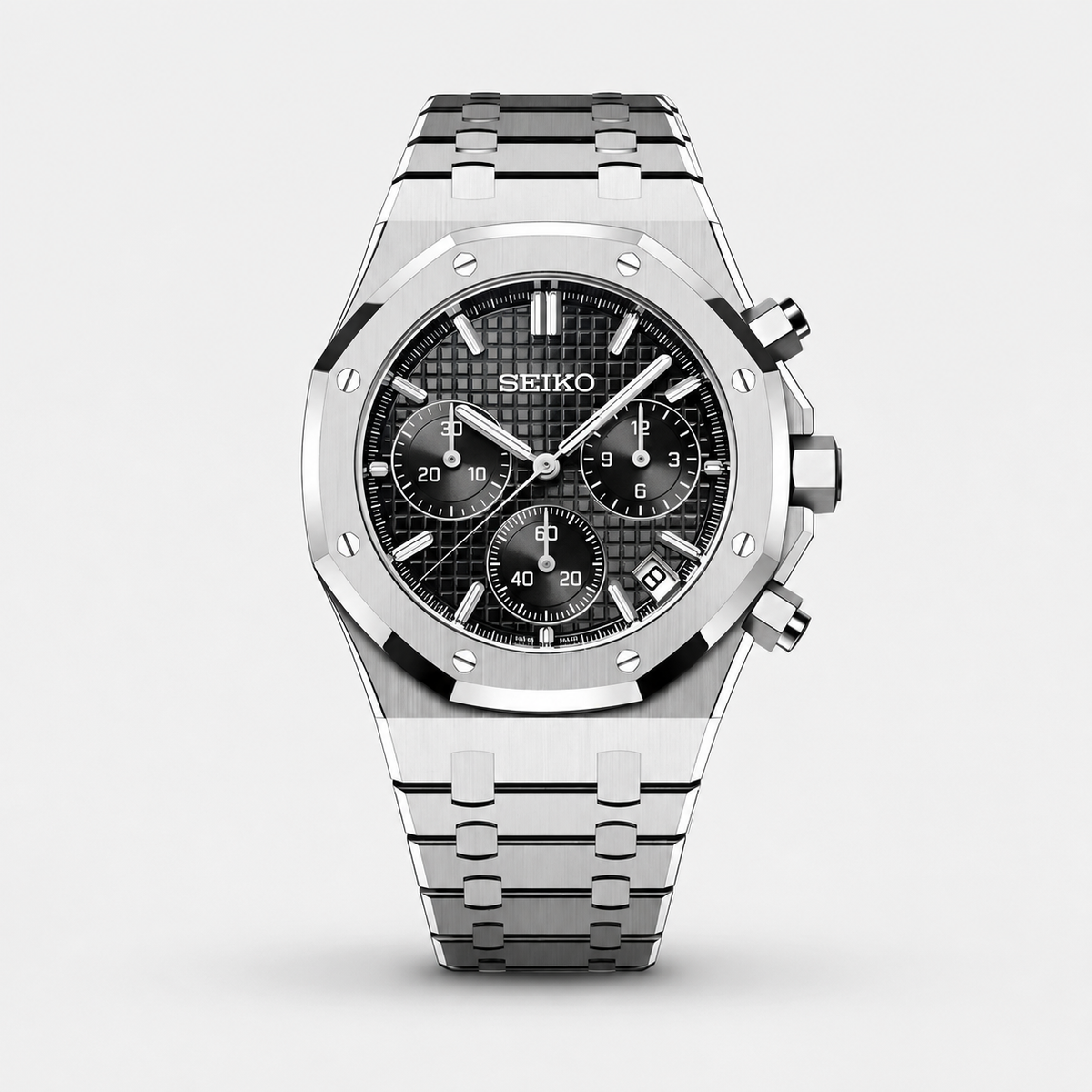 Seiko Mod Royal Oak Chronograph "Nero"