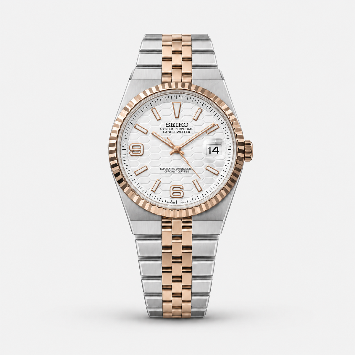 Seiko Mod Land-Dweller "Oro Rosa/Argento e Bianco"