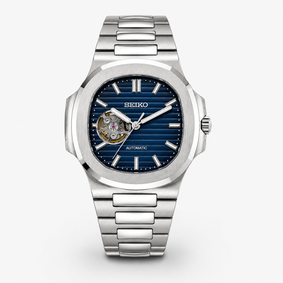 Seiko Mod Nautilus "Cuore Aperto Blu Scuro"