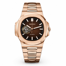 Seiko Mod Nautilus "Cuore Aperto Oro Rosa Cioccolato"