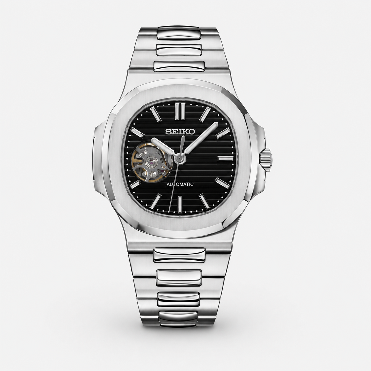 Seiko Mod Nautilus "Cuore Aperto Nero"