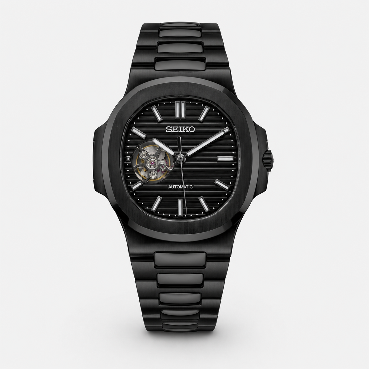 Seiko Mod Nautilus "Cuore Aperto Nero Integrale"