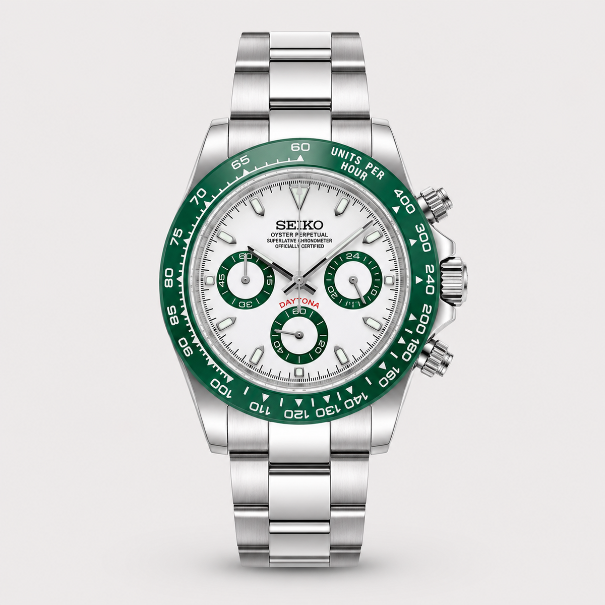 Seiko Mod Daytona "Verde/Bianco"