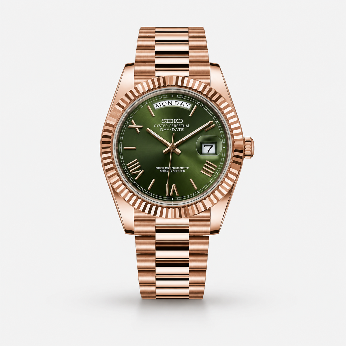 Seiko Mod Day-Date "Oro Rosa/Verde"