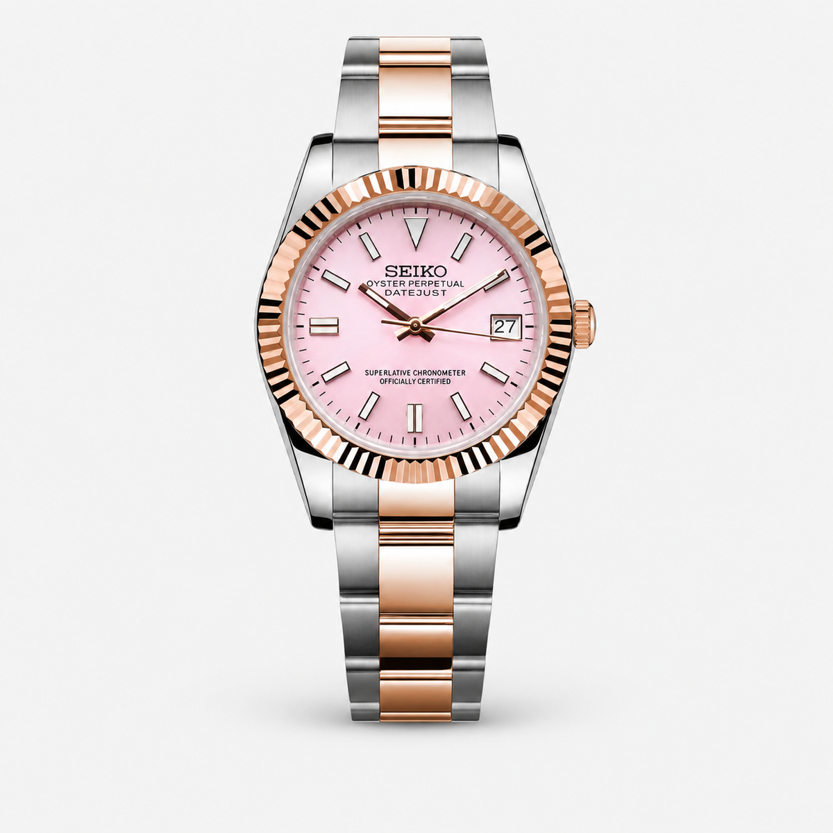 Seiko Mod Datejust "Bicolore Oro Rosa e Rosa"