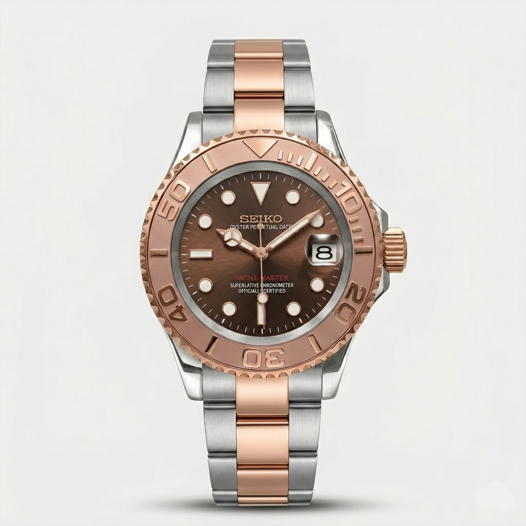 Seiko Mod Yacht-Master "Oro Rosa/Argento"