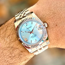 Seiko Mod Datejust "Blu Ghiaccio, Numeri Romani"