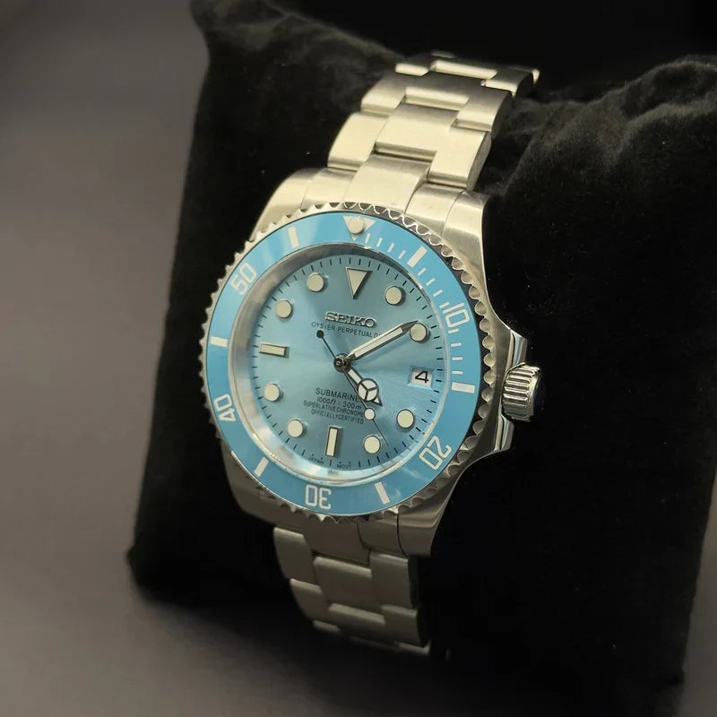 Seiko Mod Submariner "Blu Pastello"